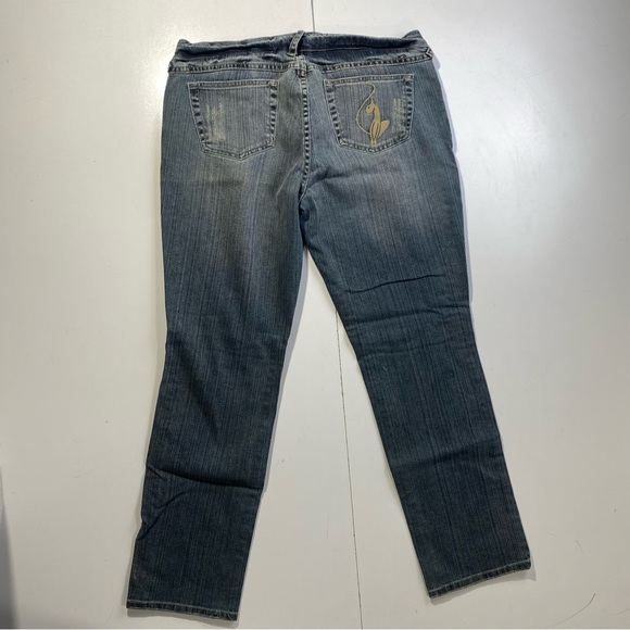 Baby Phat Vintage Y2K Retro Embroidered Pocket &Button Distressed Cotton Jean 13 - Picture 4 of 14